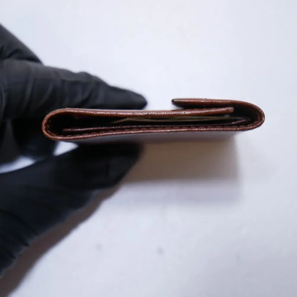 AUTHENTIC VINTAGE DIOR 8 KEY HOLDER BROWN LEATHER SNAP POCKET POUCH CASE WALLET